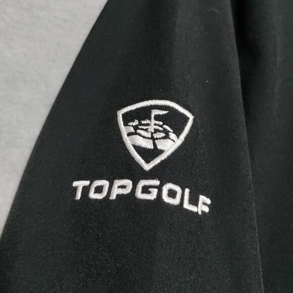 Black Clover Hooded Jacket Mens MEDIUM Black Full Zip TOP GOLF Logo Embroidered - Picture 3 of 16